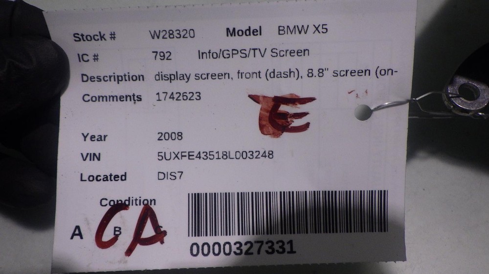 08 BMW X5 Info Screen display 1742623