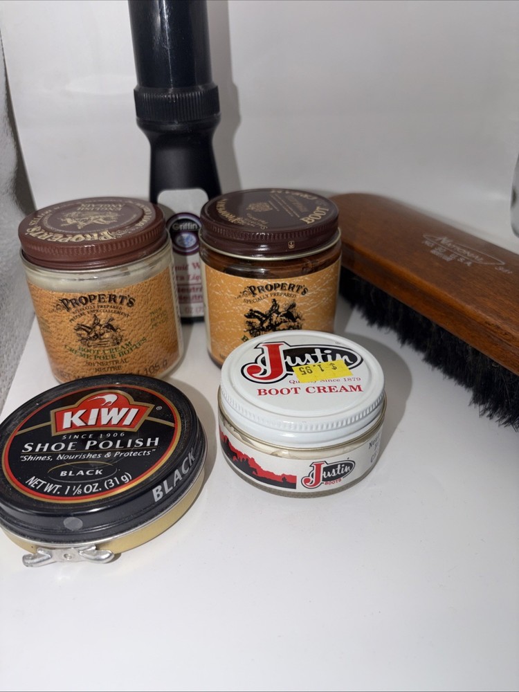 A Shoe Shining Kit with Different Materials