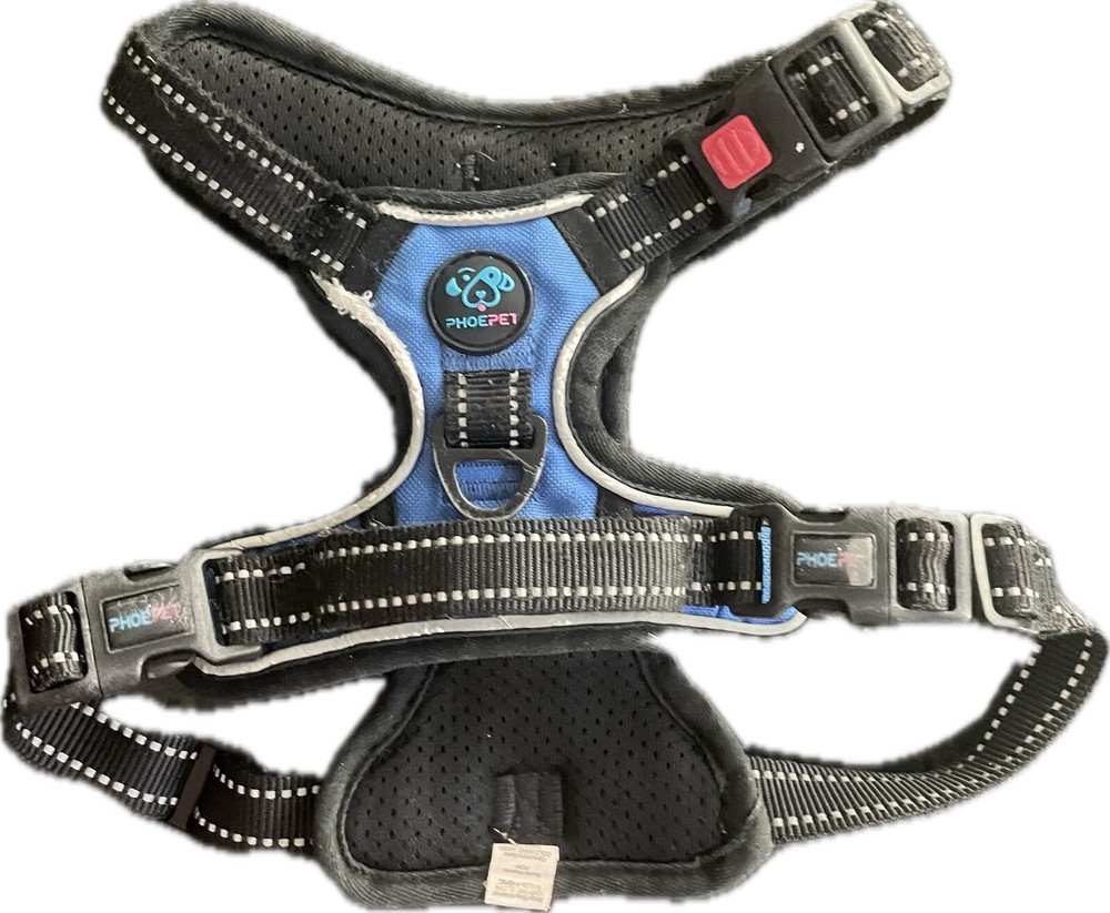 Phoepet Blue Small Dog Harness Adjustable Front & Back Hooks
