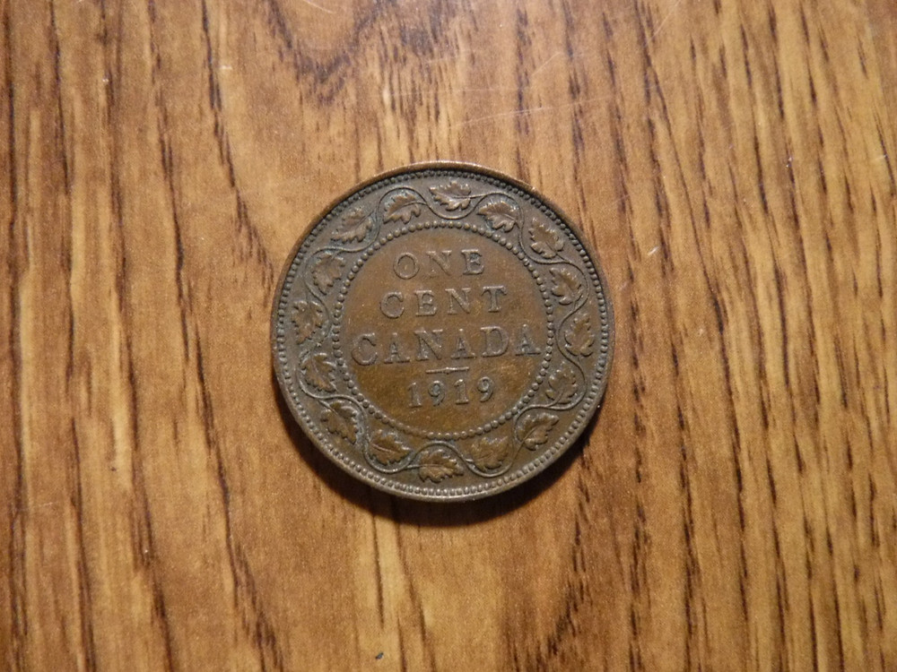 CANADA 1919 LARGE CENT COIN (911)