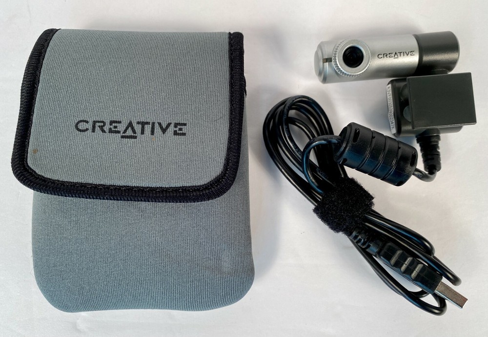 Creative Labs N10225 Webcam Compact Notebook Camera w/Clip & Soft Case