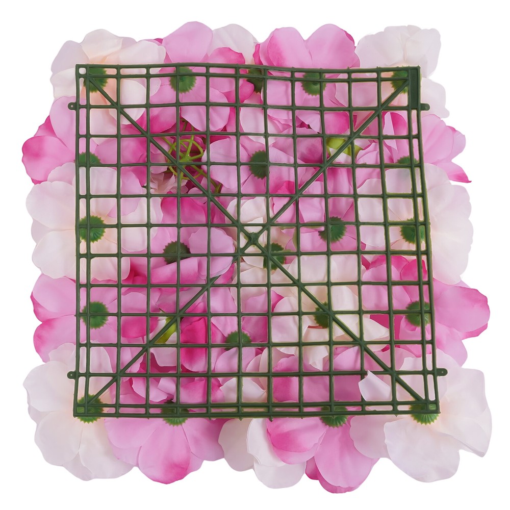 12PCS 15*15in Artificial 3D Flower Wall Panel Wedding Backdrop Wall Decor Pink