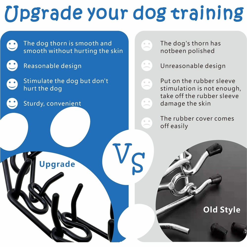 Adjustable Dog Ｎo Pull Ｃollar for Small Medium Large Dogs (Black,