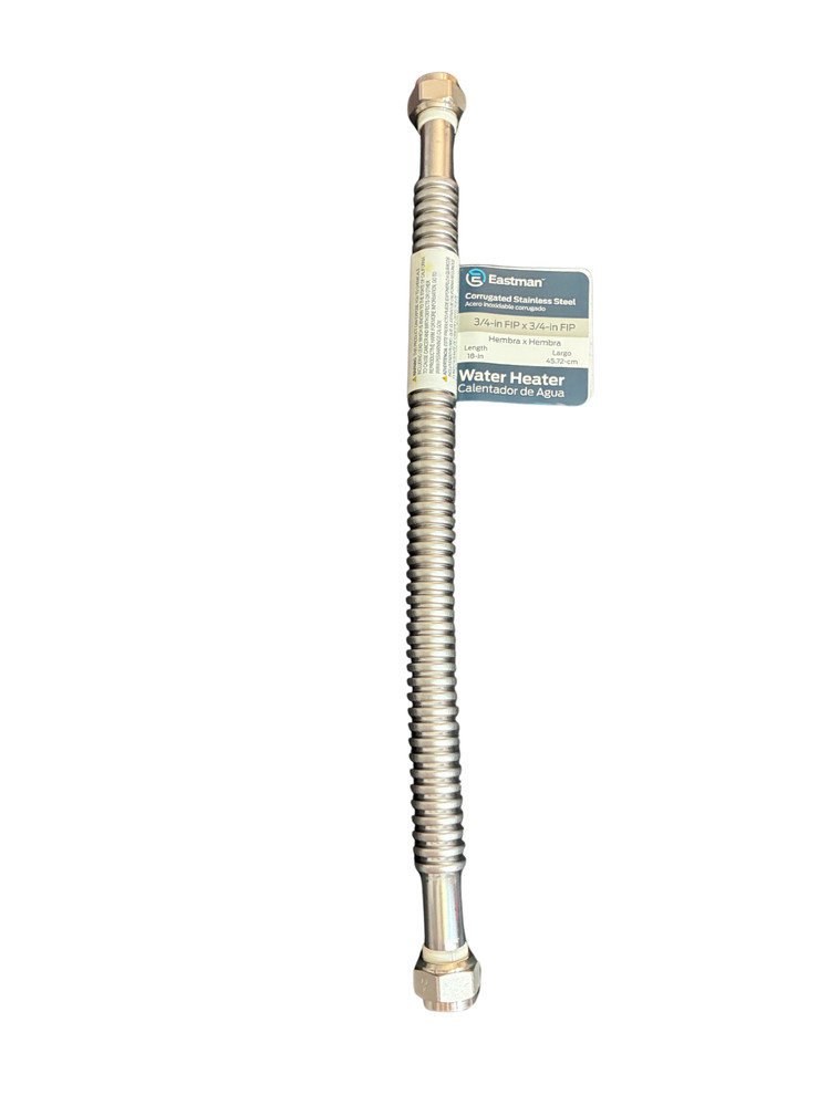 EASTMAN CORRUGATED STAINLESS STEEL 3/4" FIP X 3/4" FIP 18" LONG WATER HEATER NWT