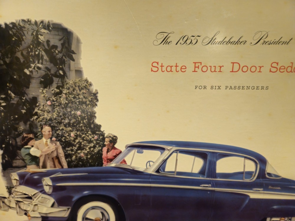 1955 STUDEBAKER ACCESSORY COMMANDER PRESIDENT ORIGINAL SHOWROOM POSTER *2 FRAMED