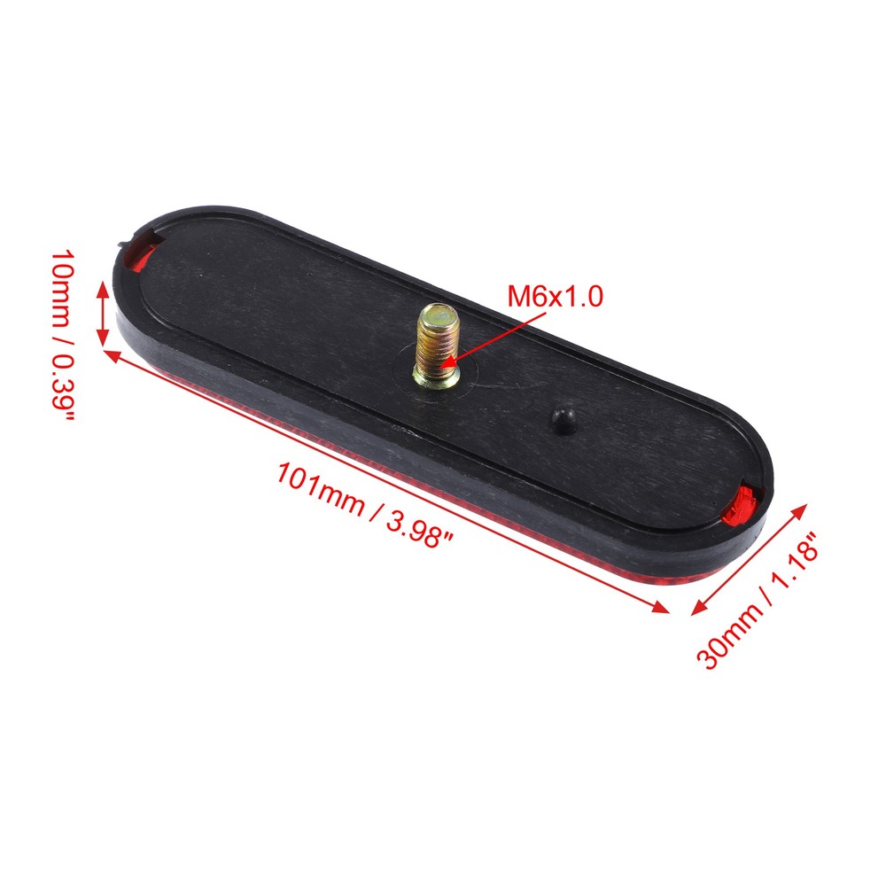 4pcs M6x1.0 Red Rectangular Screw Mount Reflective Warning Reflector with Nut