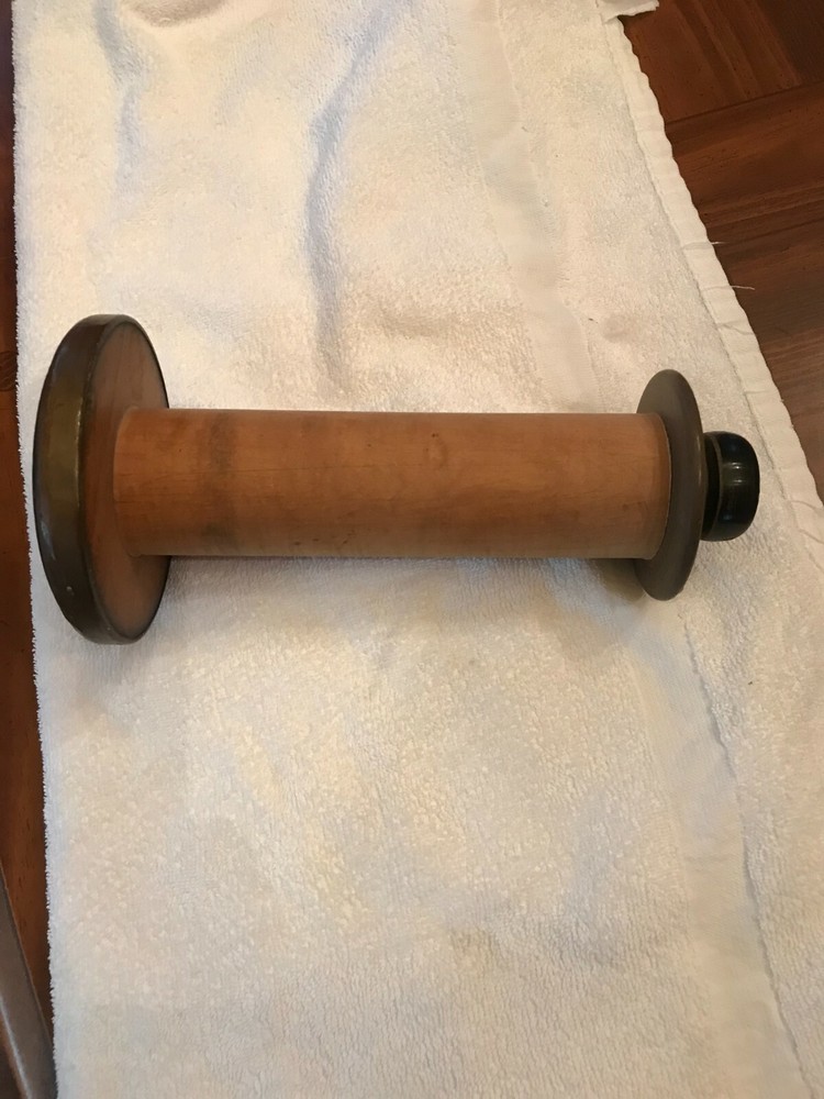 LARGE VINTAGE SPOOL  MADE INTO CANDLE HOLDER