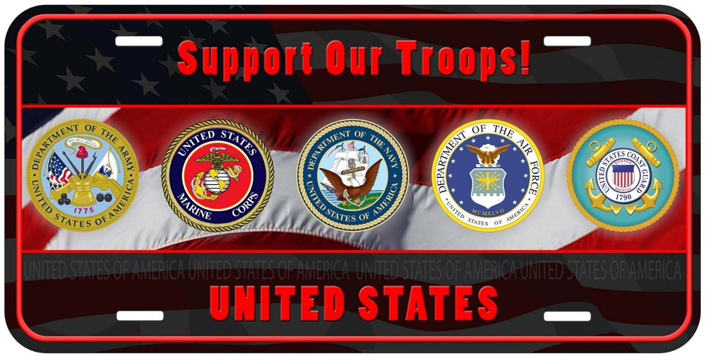 Support Our Troops Novelty Car License Plate