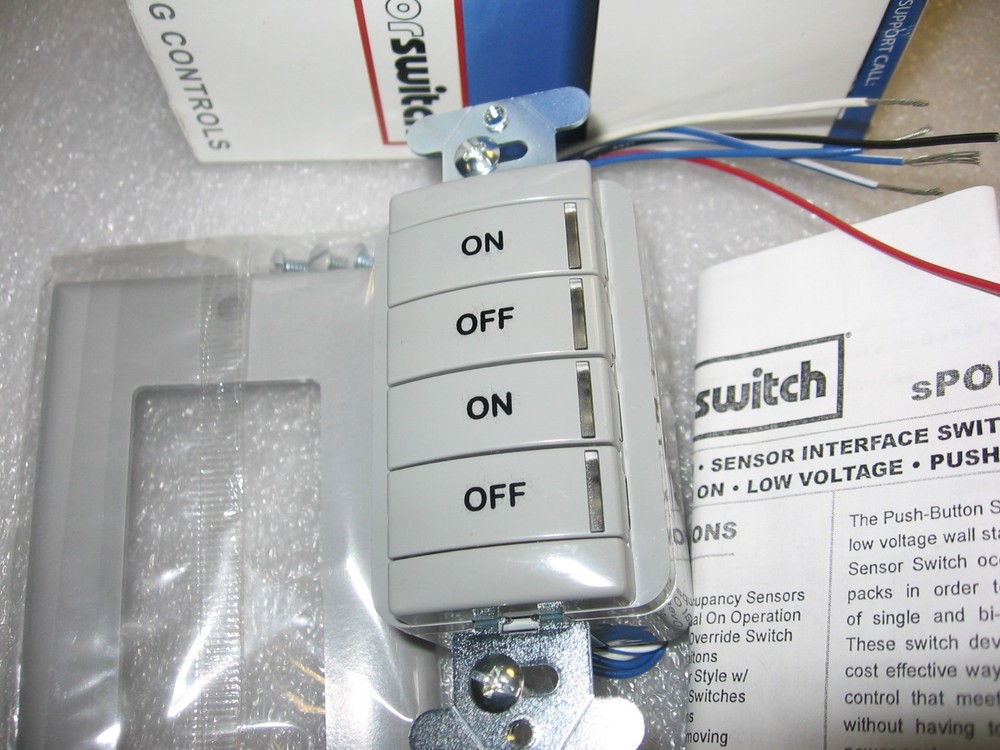 Acuity Sensor Switch SPODM 2P GY Gray Low Voltage Switch Single Gang 2-Switch