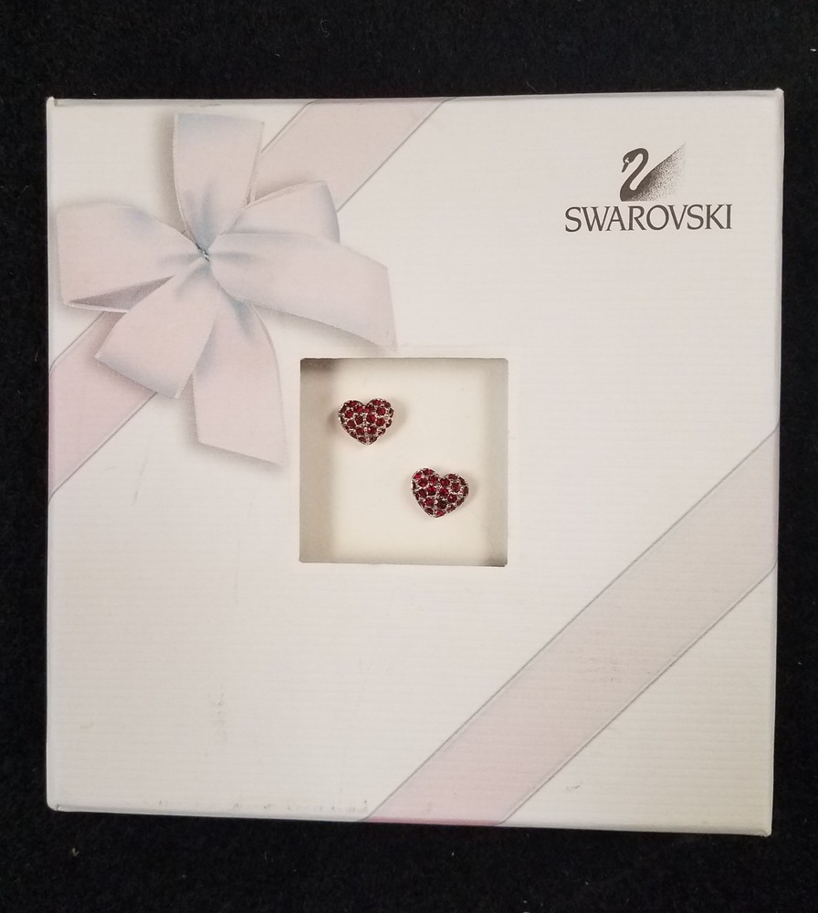 Swarovski Red Heart Pave Earring