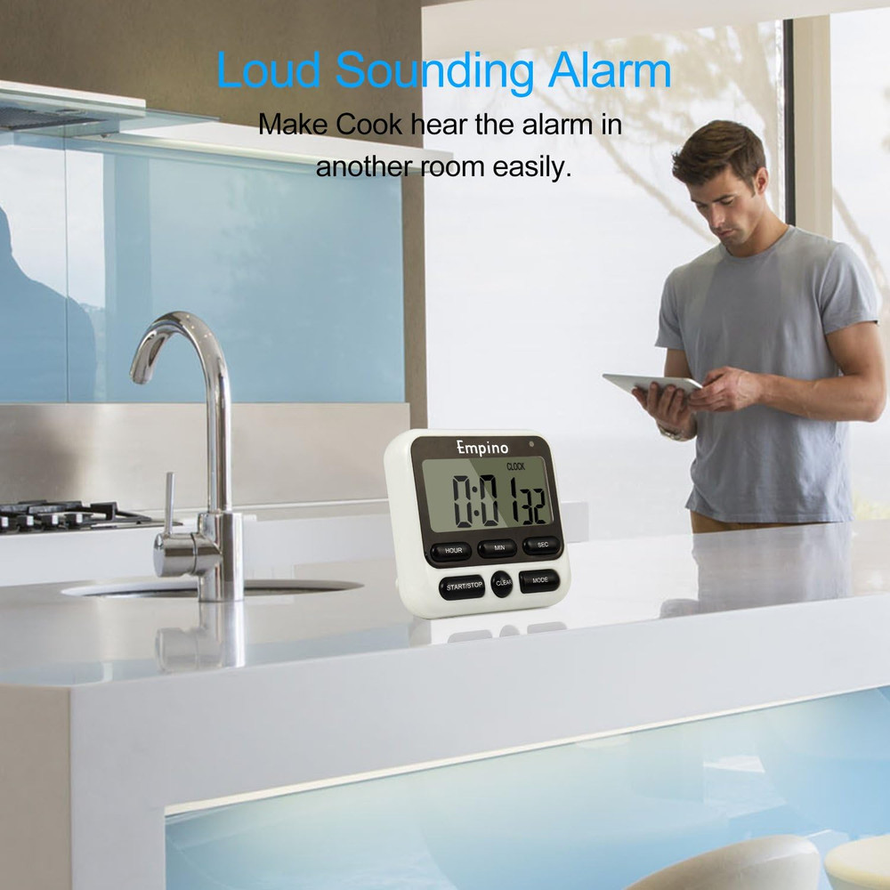 Digital Kitchen Timer - Empino Upgraded 24-Hours Cooking Timer Clock Countdown M