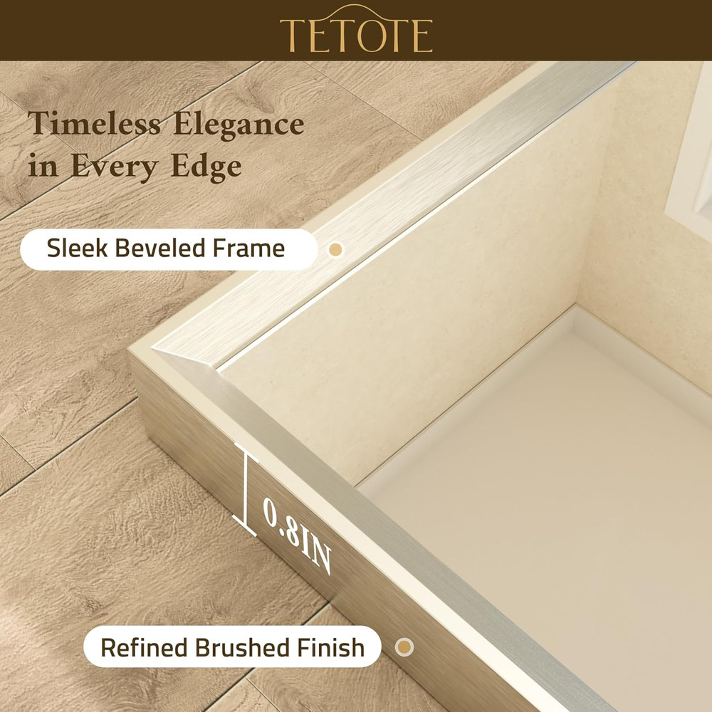 Brushed Nickel Bathroom Mirror 20" X 30" Rectangle Beveled Frame Bathroom Vanity