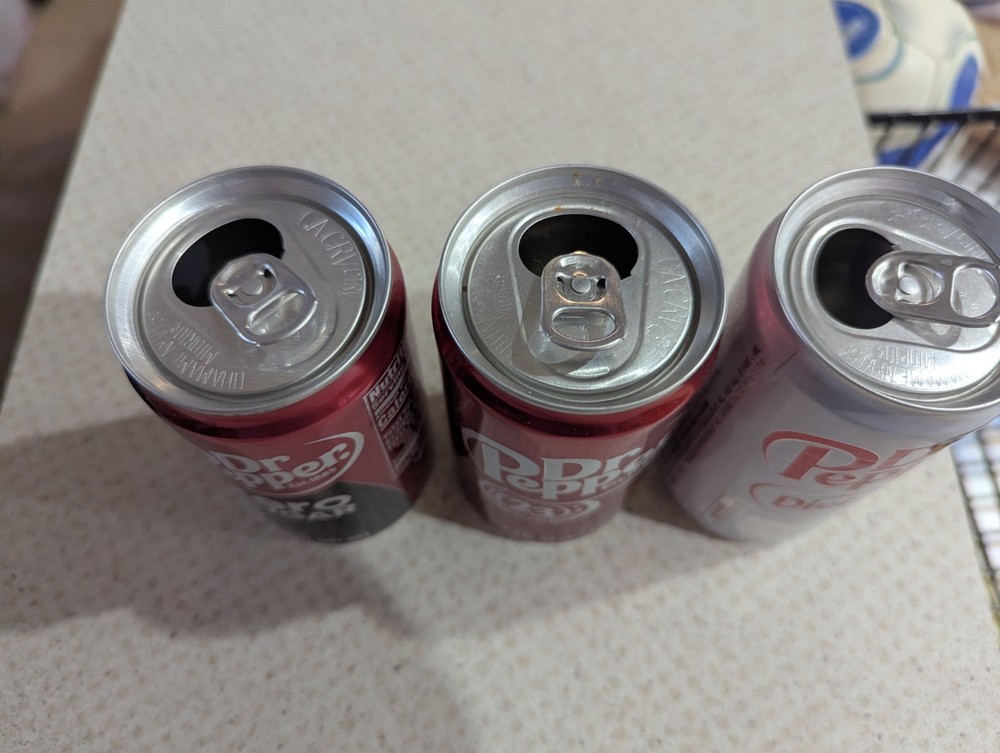 3x Lot EMPTY Dr Pepper, Diet DP, & Zero 7.5oz Cans