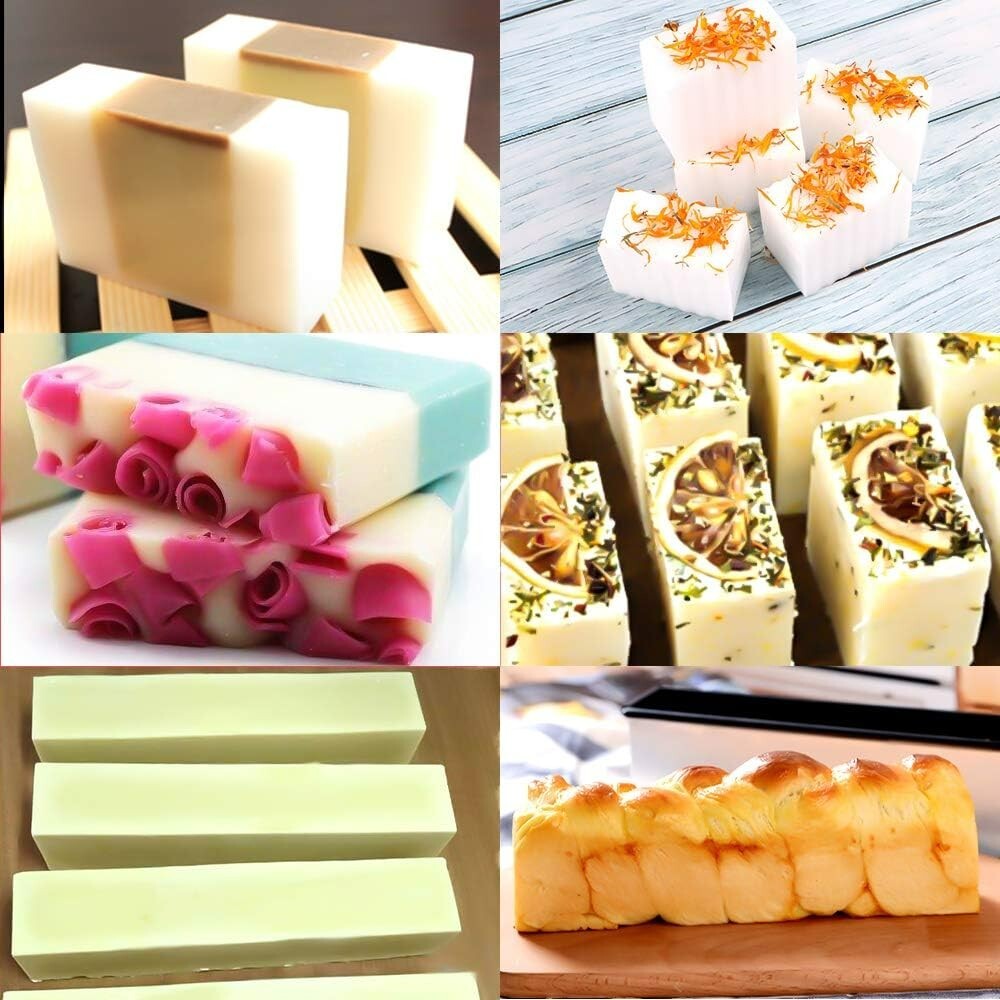 42oz Rectangular Silicone Soap Mold with Cutters & 100 Plastic Bags - Easy Use
