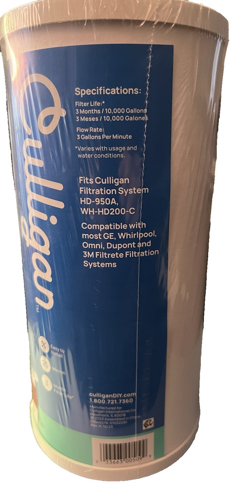 Culligan Whole Home Heavy Duty 1" Replacement Filter Sealed