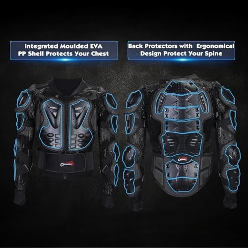 Motorcycle Body Protective Jacket Armor Men, Motocross Medium-Large Black