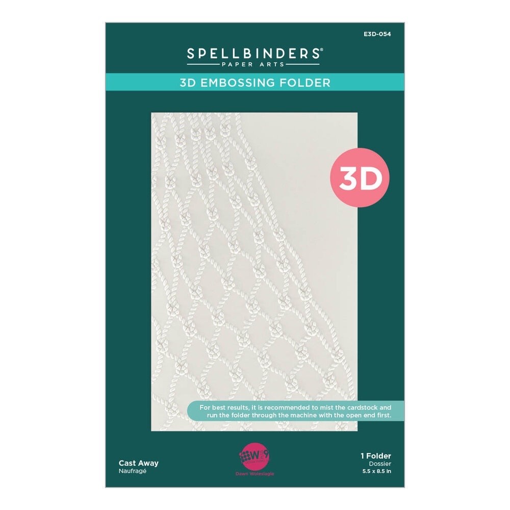 Spellbinders CAST AWAY 3D Embossing Folder, NEW