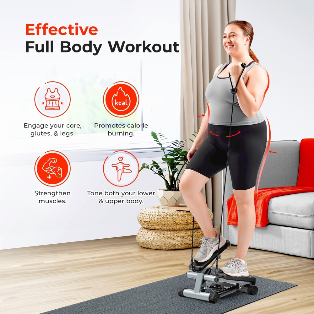 Mini Stepper Stand Sitting Resistance Bands Stair Step Workout Machine Cardio