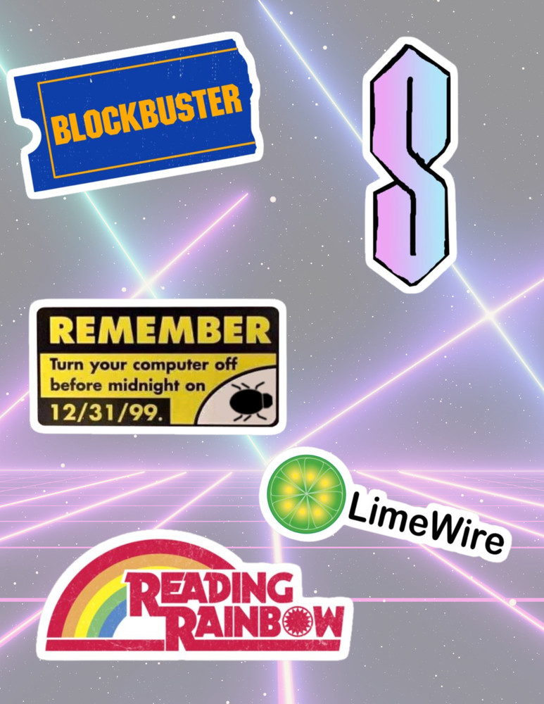 90's themed 5pc Sticker Pack