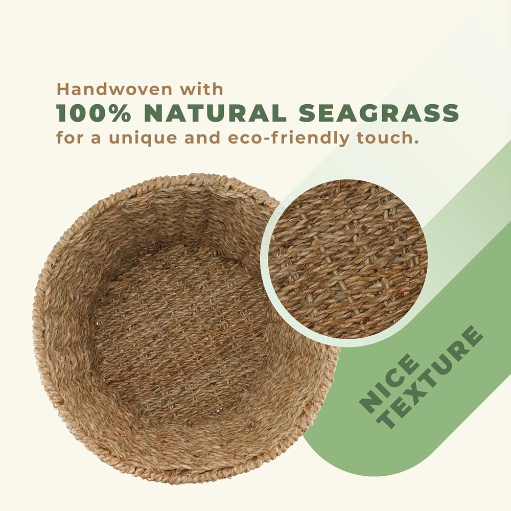 2-Pack Seagrass Waste Basket