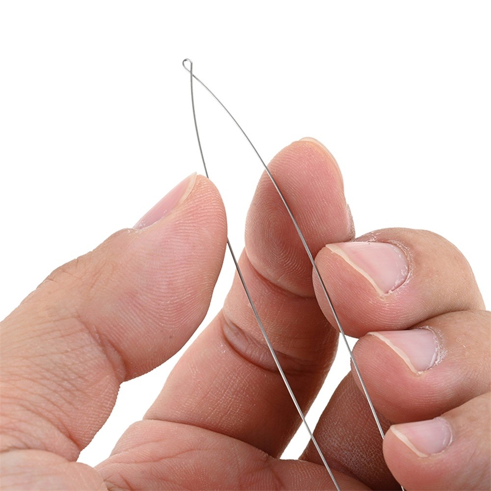 10Pcs Hair Extension Loop Needle Threader 22.3cm Micro Loop Nano Beads Device