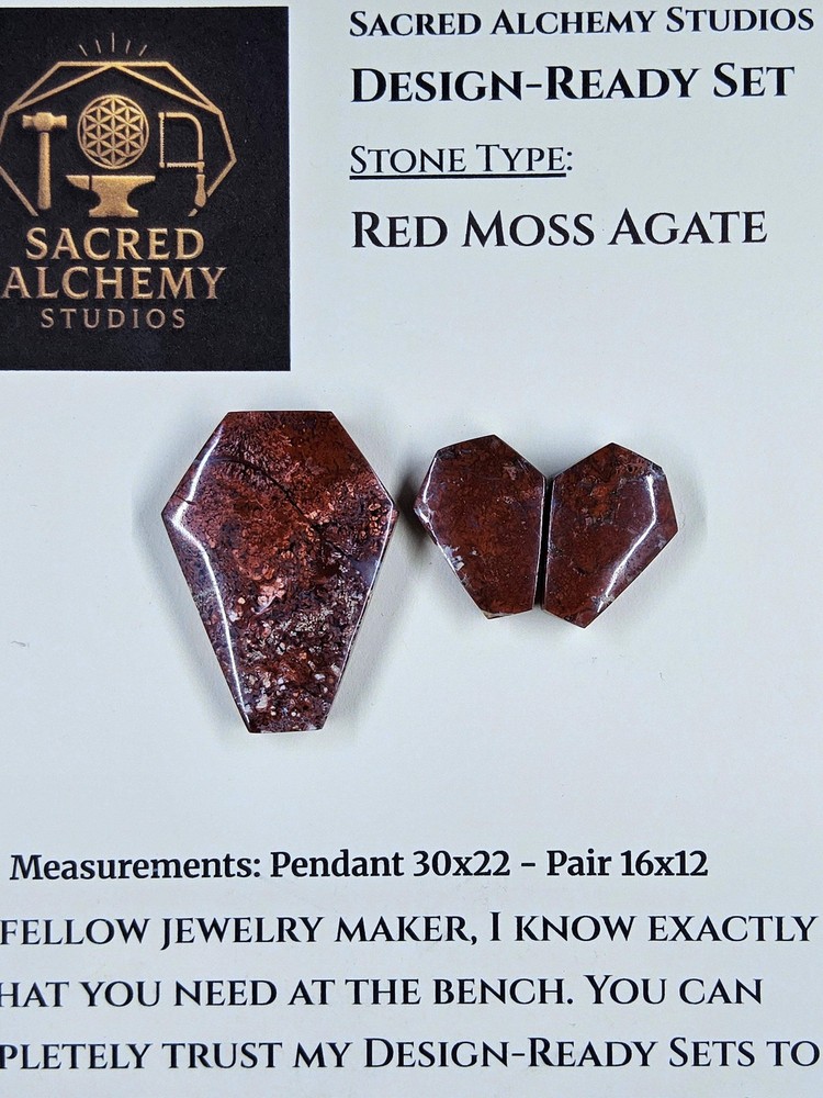 Coffin Shape - Red Moss Agate - Design-Ready Set
