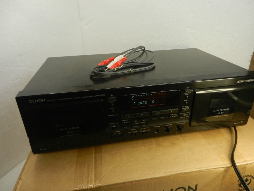 Denon DRW-580 Dual Cassette Tape Deck Auto Reverse Dolby - ORIGINAL BOX !