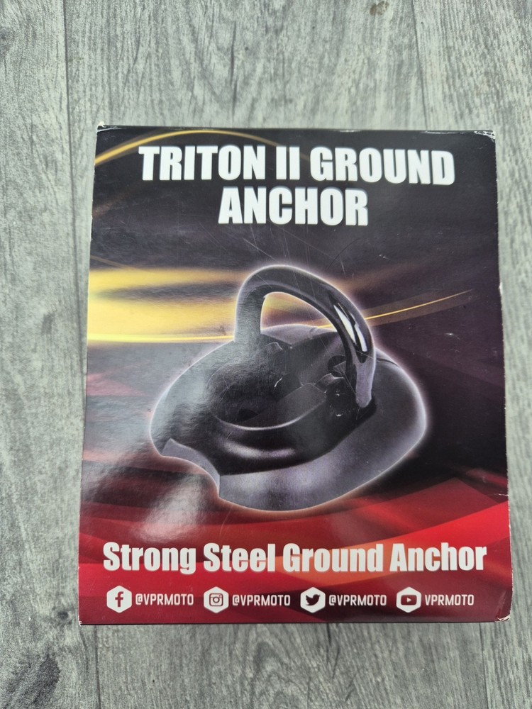 Triton 2 Ground Anchor For Motorcycle- Solid Steel -  New
