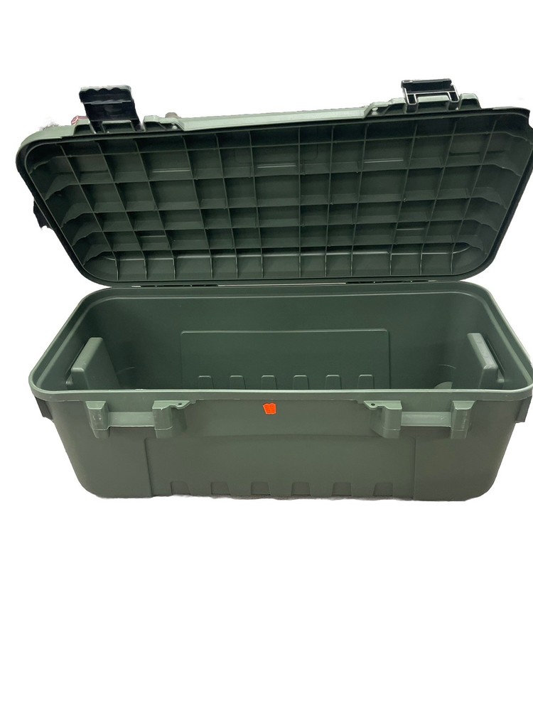 Plano Storage Trunk with Wheels, Green, 108-Quart, Lockable Large, OIive Drab