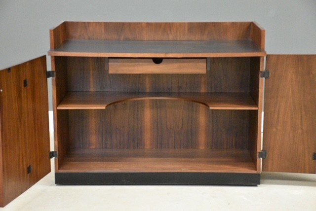 Refinished Walnut Bar by Milo Baughman for Directional