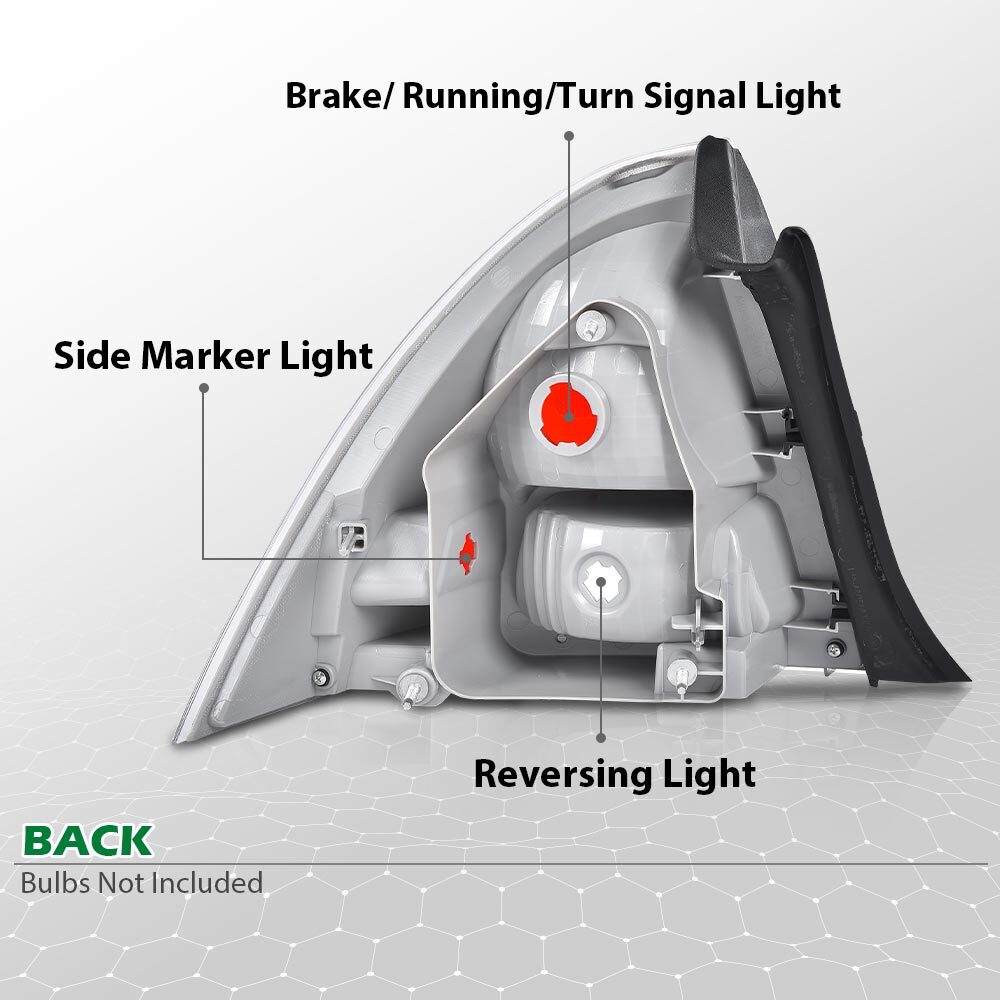 2Pc Tail Light Set Fit For 2006-2009 Ford Fusion Chrome Left and Right Side