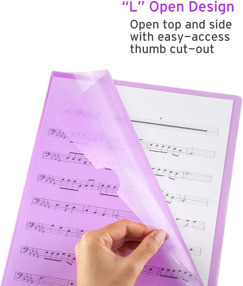 Sooez 15 Pack Clear Document Folder, Plastic Sleeves 15 Pack, Multicolored