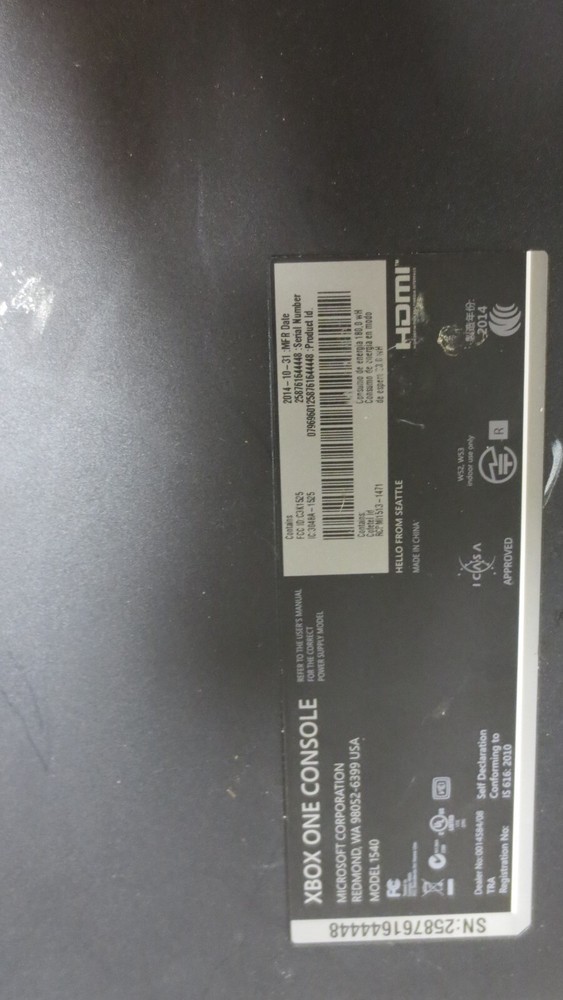 Microsoft Xbox One 1540 500GB Console - for part