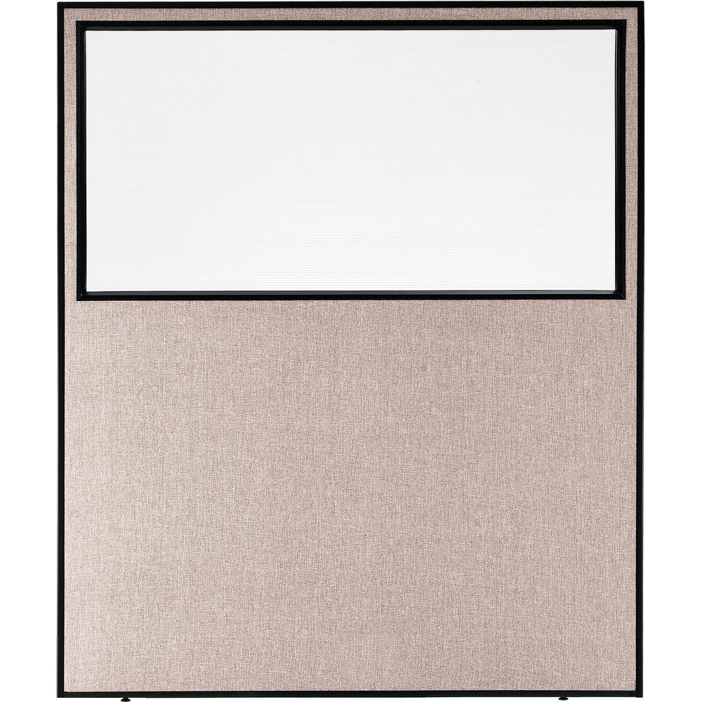 Office Partition Panel With Partial Window 60-1/4"W x 72"H Tan