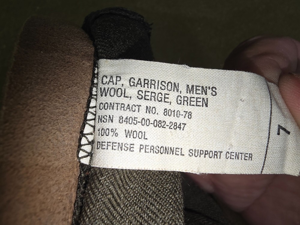 US Army Wool Serge Garrison Cap Dated 2000