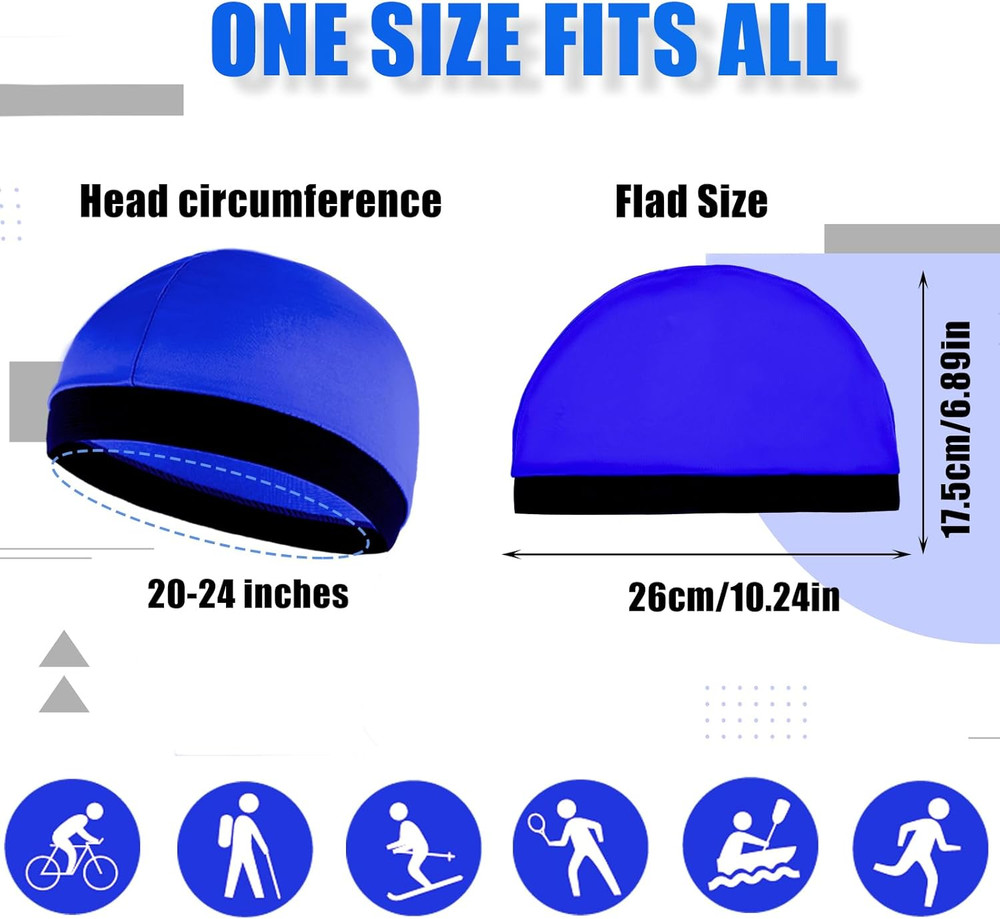 4 Pack Wave Cap Stocking Stretch Compression Long Lasting Skull Headwear