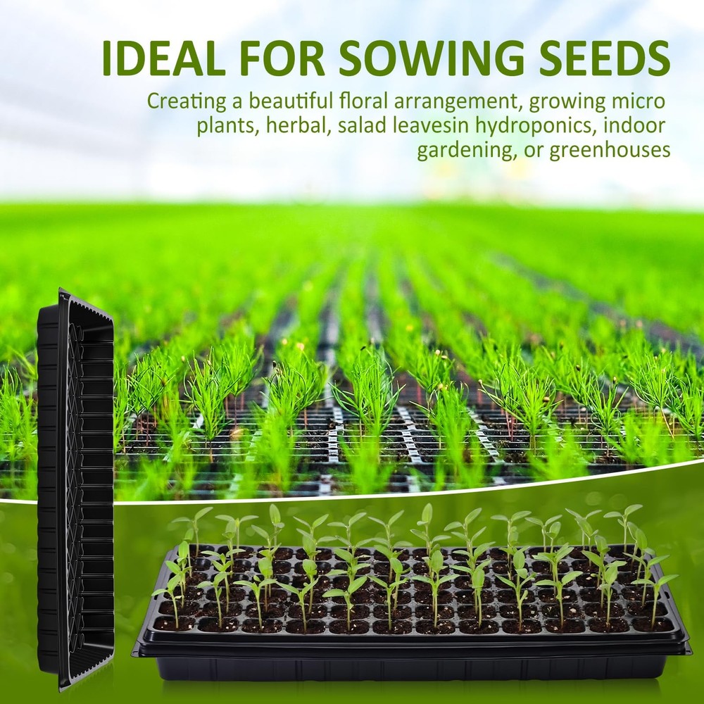 20 Pack Starter Trays, 72 Cell Seedling Trays with 1020 Flat Tray, Deep Plug ...