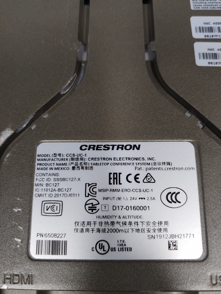 CRESTRON CCS-UC-1 Mercury Tabletop Conference System