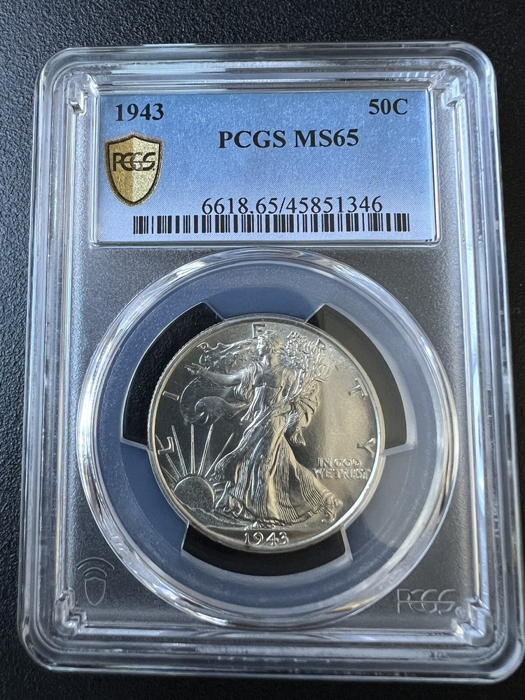 1943 WALKING LIBERTY HALF PCGS MS 65 BEAUTIFUL LUSTER