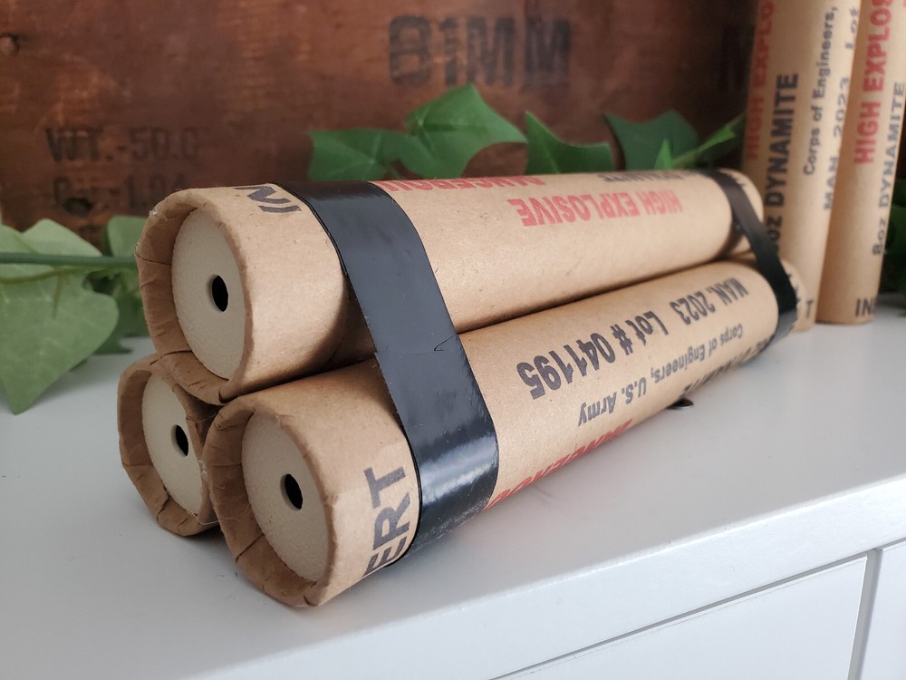 DUMMY TNT Dynamite Stick Army Corps Engineers - Accurate Size Plastic Replica