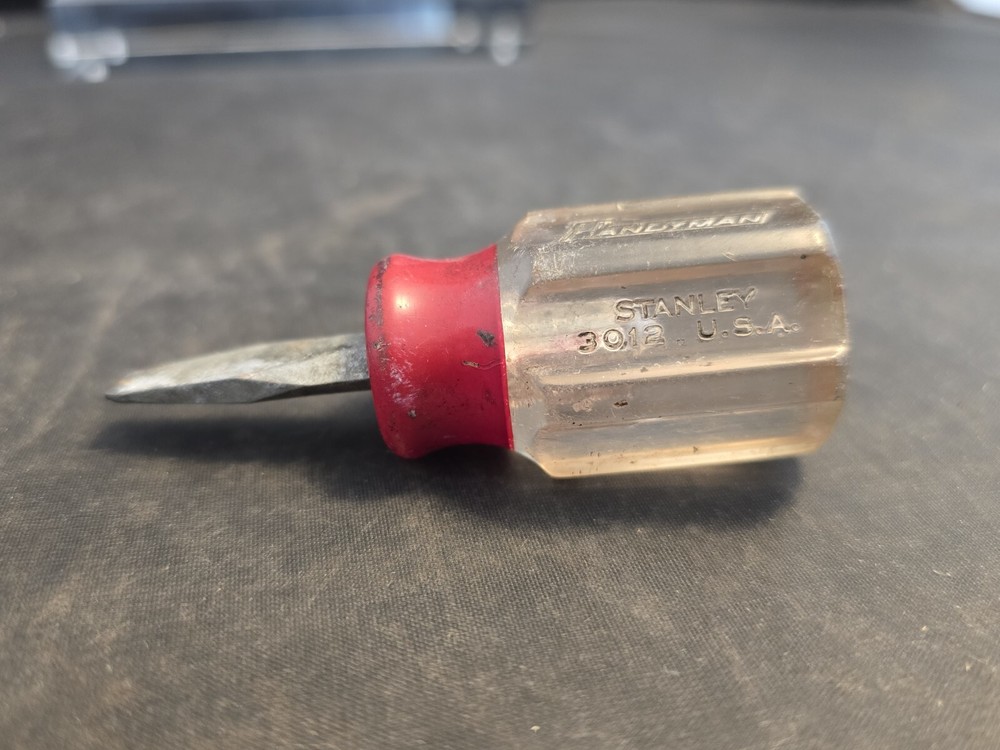 Vintage "Stanley" Handyman #3012 Flat Tip Stubby Screwdriver