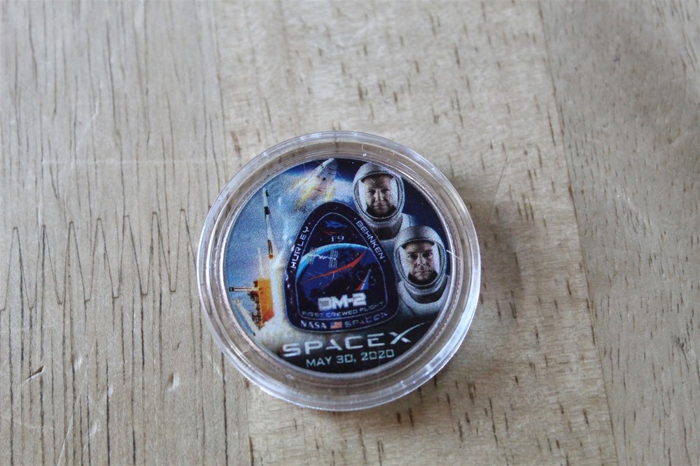 SPACE X DM-2 ASTRONAUTS MAY 30, 2020 COLORIZED HALF DOLLAR