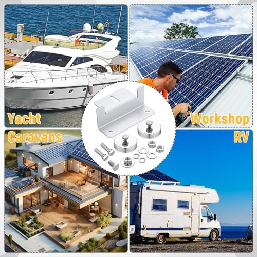 Pack 1200 Lbs No Drill Magnetic Solar Panel Mount Bracket Solar Panel 8 Silver