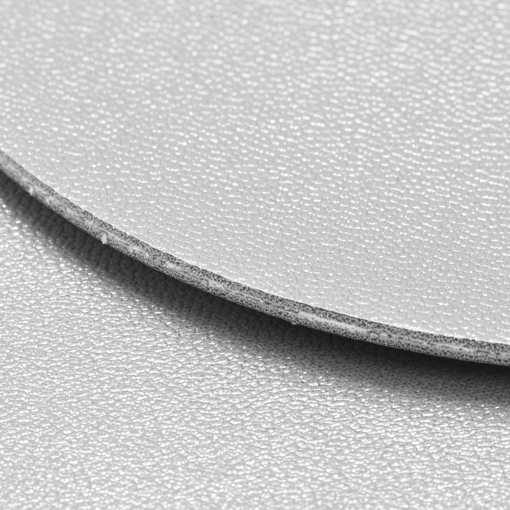 102mm Round Coasters PU Cup Mat Padding Silver Tone 4pcs