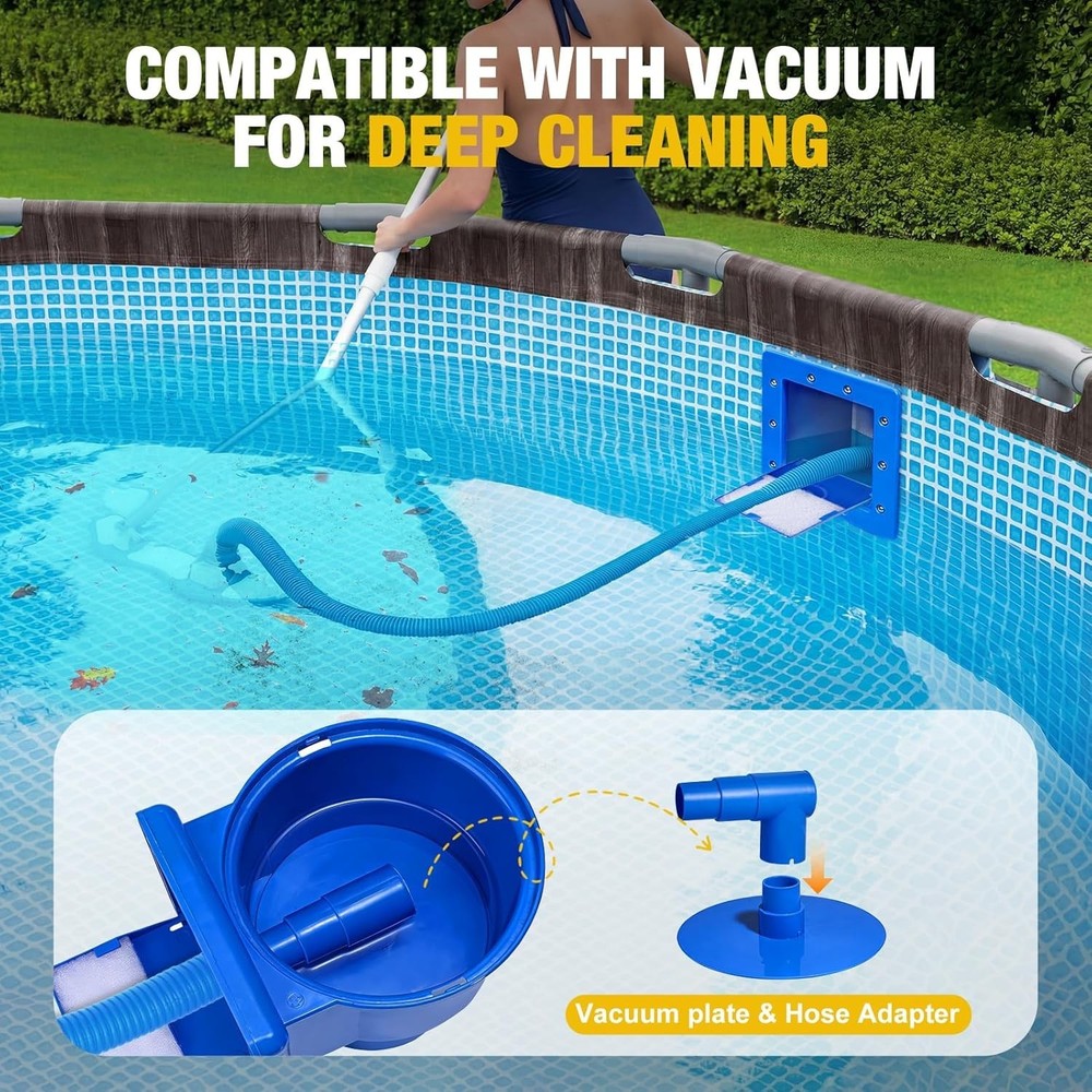 Efficient Above Ground Pool Skimmer with Quick Install & Cleanup Features