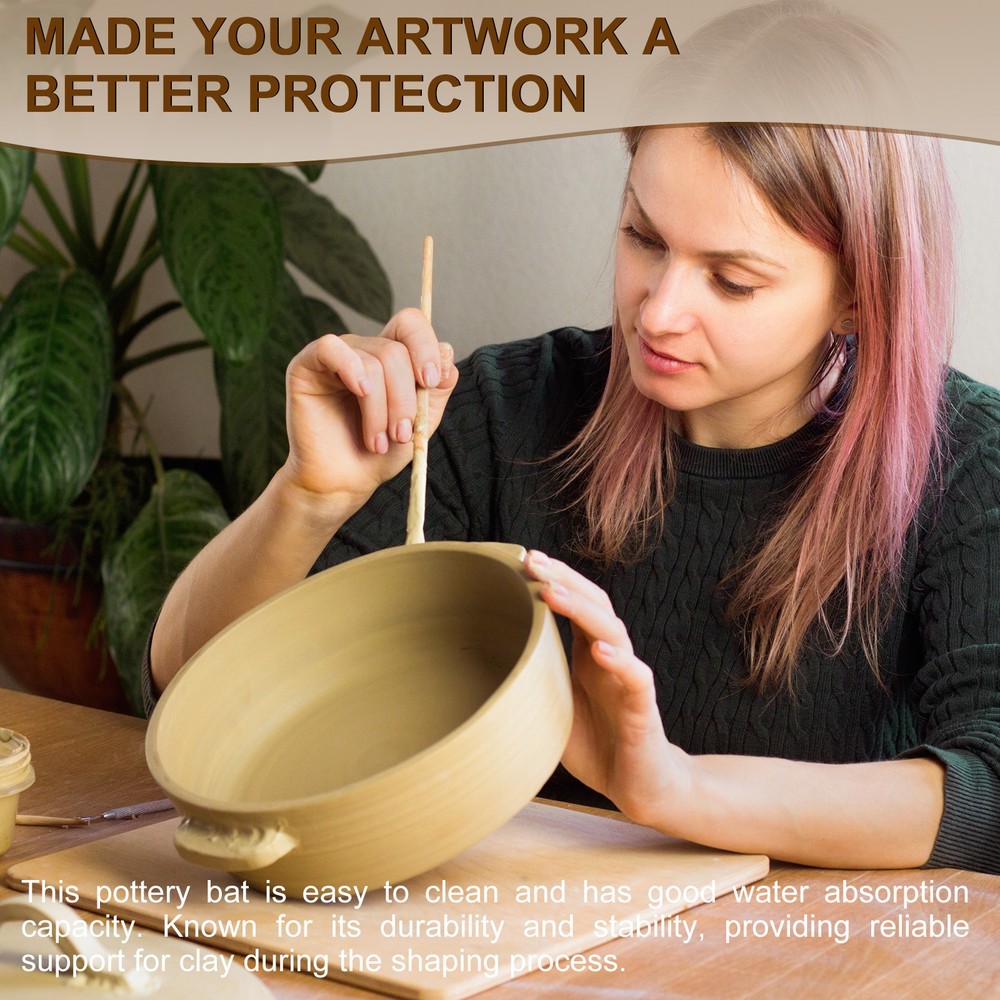 5 Pack 9.8" 250mm Diameter Ceramic Drying Slab, 9mm 3/8" Thick, Brown
