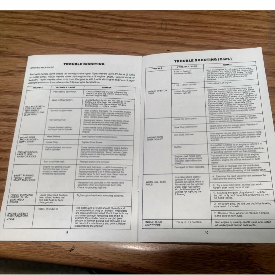 Cox Engine Performance Guide manual Excellent New Condition from old stock.