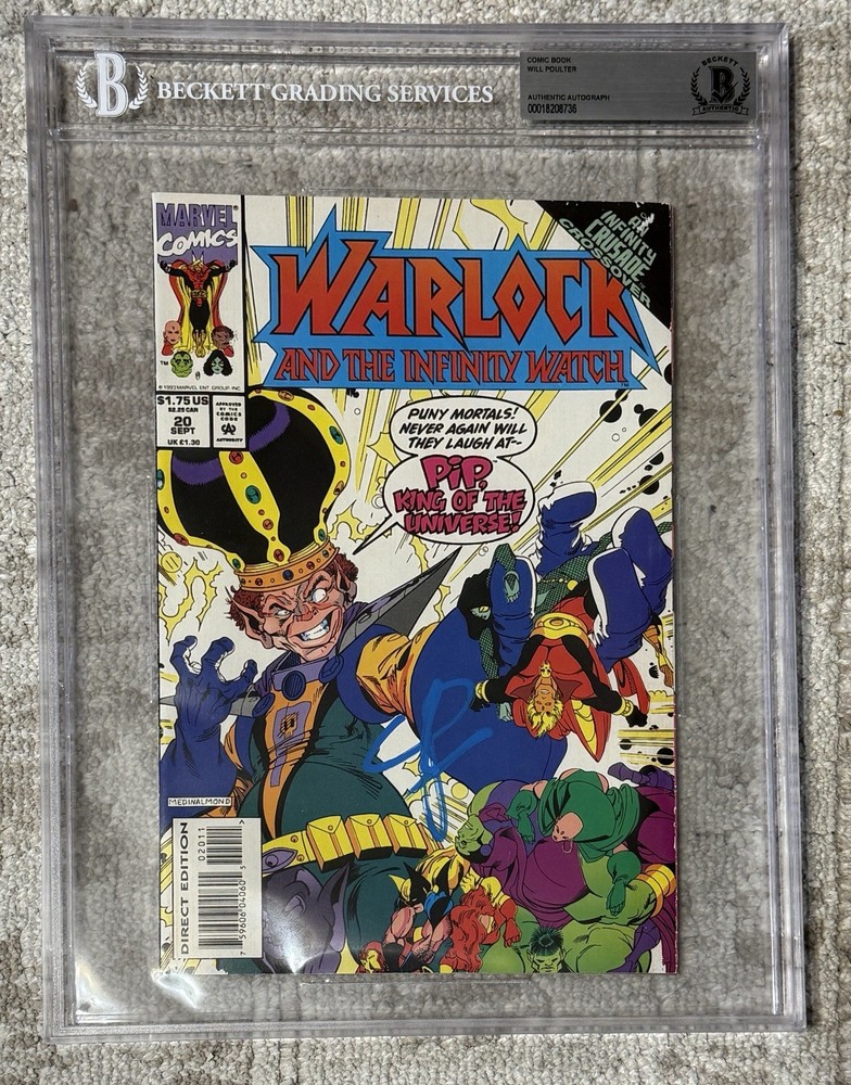 WILL POULTER SIGNED ADAM WARLOCK MARVEL COMIC BOOK INFINITY WATCH - BECKETT