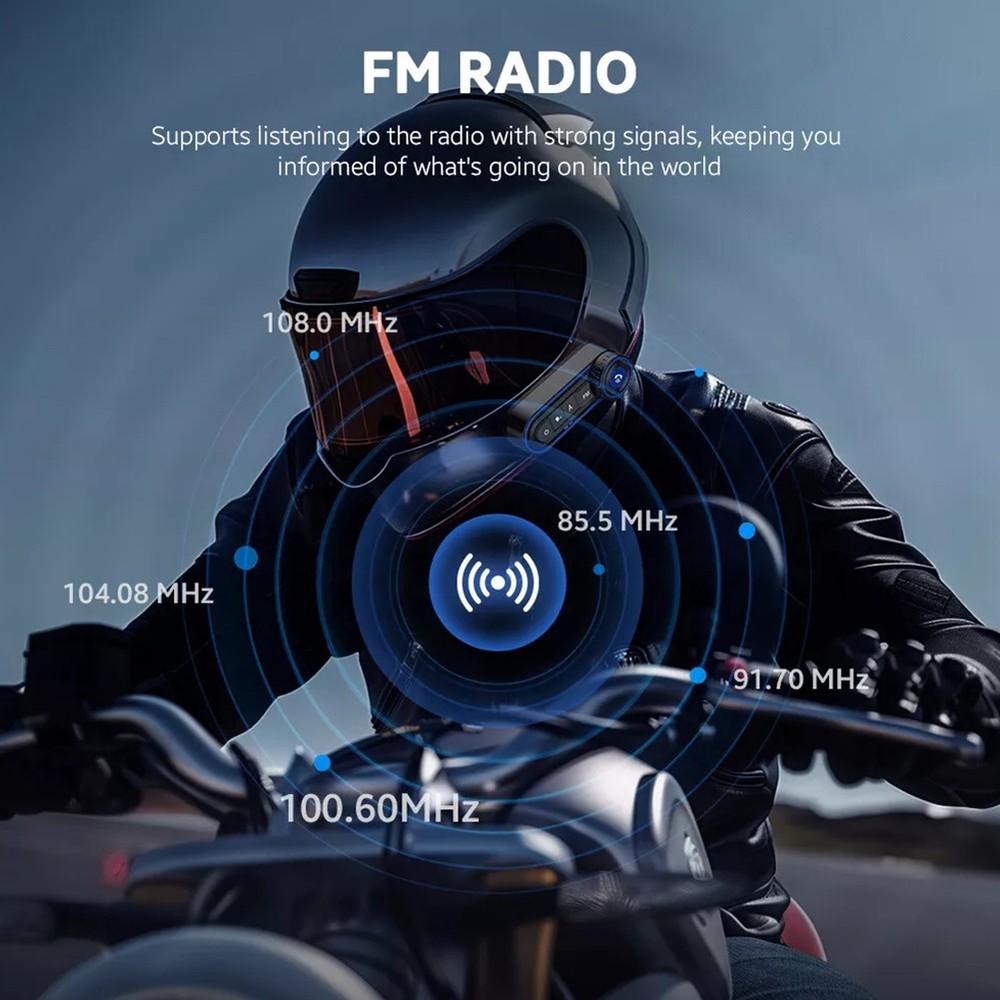 Bluetooth Motorcycle Helmet Motorbike Intercom Headset Interphone Headphone