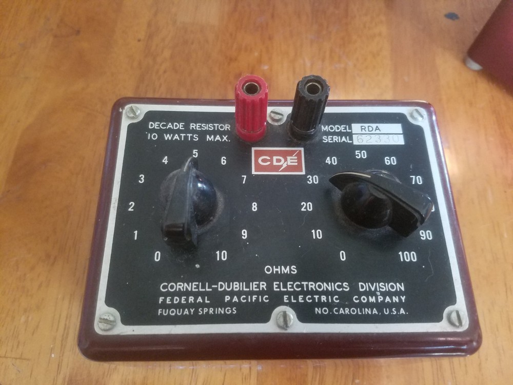 Cornell-Dubilier, CDE, Decade Resistor, Model RDA, 10 W Max, Vintage Electronics